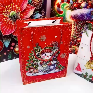 12Pcs Christmas Thick Paper Gift Bag with Glitter Paper Bag Perfect for Holiday Gifting