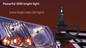 Philips หลอดไฟหน้ารถยนต์ Ultinon Rally 3550 LED 50W 8000/5200lm H4 แถมฟรี LED T10 แท้ 100% รับประกัน 1 ปี จัดส่ง ฟรี
