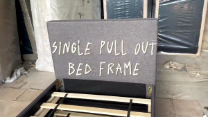 SMASIS Single Pull Out Bed Frame / Velvet Katil Bujang Solid Wood Strong Durable