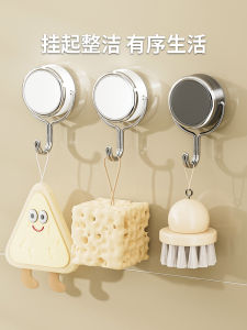 Powerful Load Bearing Vacuum Suction Cup Hook Rotating Door No Punching Kitchen Bathroom Wall Traceless Adhesive Hook Iron Material