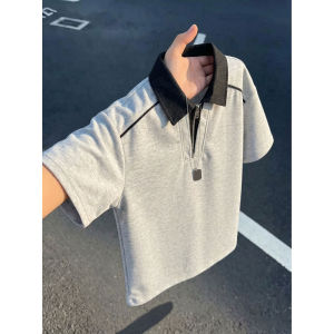 ZHUOCAN | Áo Polo Nửa Kéo T-Shirt Thiết Kế Sành Điệu Phong Cách Sạch Will Fit