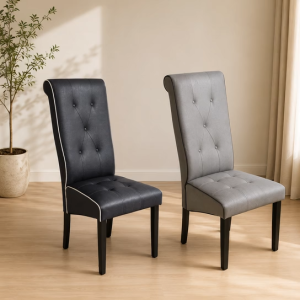 Familystar2u PU Leather Parson Chair For Family Use Cafe Dining Chair Condo Hotel Airbnb Homestay Furniture