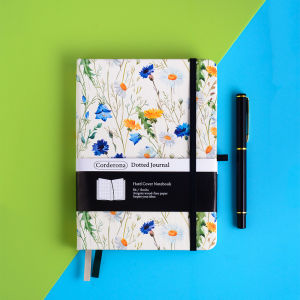 B6 Floral Bullet Dotted Journal With Elastic Band Hard Cover 160gsm Thick Paper Dot Grid Notebook