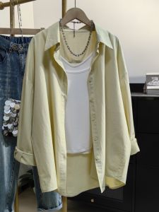 Spring Autumn New Style Simple Letter Embroidery White Shirt Women Casual Loose Fashionable Pure Cotton Shirt Cardigan Outerwear