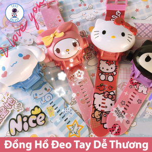 Đồng Hồ Đeo Tay Kuromi Dễ Thương Hình Gấu Dâu Thỏ Stella Kèm 24 Hình Chiếu 3D - Đồng Hồ Điện Tử Ironman Spiderman