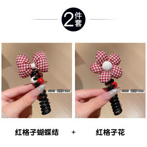 ริบบิ้นโบว์ผีเสื้อสีแดงสำหรับเด็ก ริบบิ้นสายโทรศัพท์ดอกไม้ ริบบิ้นหางม้าสูง ริบบิ้นโบว์ผีเสื้อสำหรับเด็กหญิง