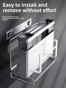 MONLEYTA | German 304 Stainless Steel One-Piece Kitchen Knife Holder Chopsticks Rack No Drilling Required New 2022 Model For Knives And Cutting Boards