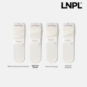 Ballet-Style Ruffle Socks Summer Breathable Mid-calf Seamless Design