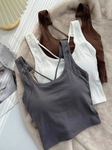 Áo Ba Lỗ Không Tay Màu Xám Pure Desire Dành Cho Nữ Mùa Hè Có Đệm Ngực Áo Lót Bên Trong Và Ngoài Áo Khoác Có Lưng Đẹp