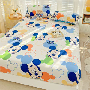 100% Cotton Fitted Bedsheet / Soft Breathable Natural Cartoon Character Mickey Mouse Snow White Winnie the Pooh for Children Boys Girls