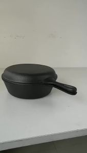 2 PCS/SET Pre-seasoned Cast Iron Frying Pan 3.2 Quart Seasoned Cast Iron Combo Cooker
