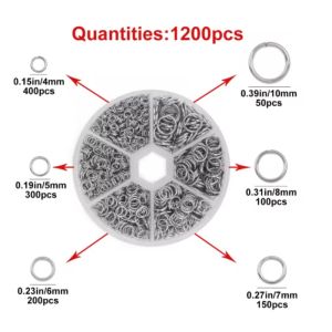 1 Box O-ring Connector Stainless Steel Open Jump Ring Set For DIY Handmade Bracelets Earrings Necklaces Supplies Accessories
