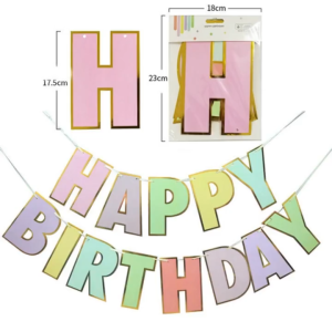 Tulisan Happy Birthday Pastel | Bunting Flag Happy Birthday macaron | Banner Happy Birthday Rainbow