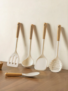 MODERN SWEETHOME | Heat Resistant Silicone Spoon Ladle Slotted Spoon Spatula Set