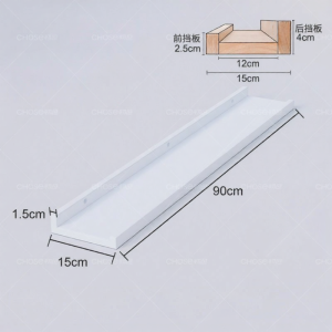 CHOSE | Wall Mounted Wooden Shelving Unit Easy-install One-bar Decorative Shelf White
