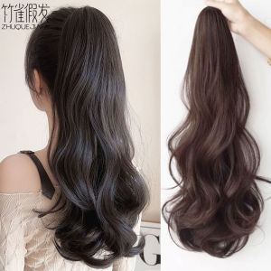 Ponytail Wig Grip Pear-Shaped Hair Roll Braid Artificial Hair High Ponytail Extensions Internet Celebrity Fluffy Light Big Wave Long Curly Hair
