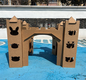 Childrens Paper Shell-Board Castle Toy Model Baby Coloring Painted Building DIY Handmade Carton Graffiti