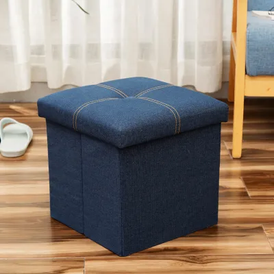 Storage Shoe Bench for Adult Jean Fabric