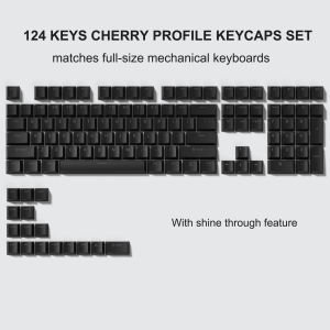 WOMIER 132 Keys Retro Grey Brown Cherry Profile Double Shot PBT Keycaps Custom Key cap for 60% 65% 75% 100% Gateron Cherry MX Gamer Mechanical Keyboard