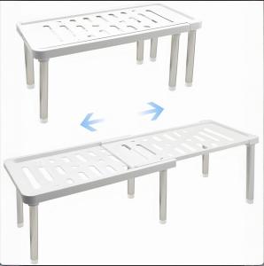 Expandable Cabinet Organizer Shelf Kitchen Cupboard Organizer Free Standing Spice Rack Retractable Storage Racks for Countertop