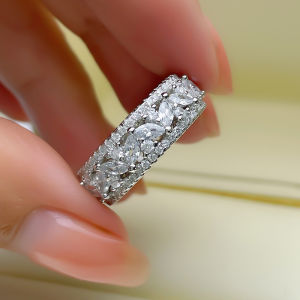 Huitan Gorgeous Brilliant Zirconia Finger Ring Female Wedding Band Graceful Women Engagement Ceremony Accessories Jewelry Gift