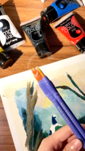 Cọ vẽ màu nước Pentel XZBNF bền bỉ giữ nước tốt nét mượt phù hợp màu nước