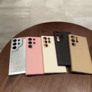 Luxury Leather Pattern Camera Protection Phone Case For Samsung Galaxy S26 S25 S24 S23 S22 S21 Ultra Plus Matte Shockproof Cover