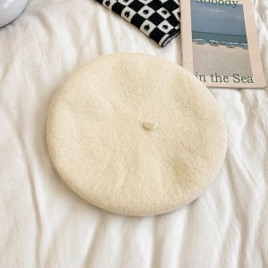 หมวกเบเร่ต์ขนสัตว์ผู้หญิง ฤดูใบไม้ร่วง ฤดูหนาว สไตล์เกาหลี อังกฤษ Retro Candy สี ฤดูหนาว ขนสัตว์ หมวกจิตรกร Self-Keeping รุ่น