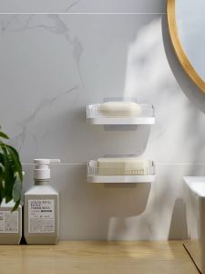 สินค้าพร้อมส่ง ชั้นวางของในห้องน้ำ แบบติดผนัง ที่วางสบู่ ไม่ต้องเจาะ ตะกร้าวางของ สไตล์เรียบง่าย ชั้นวางของติดผนัง จัดเก็บได้สะดวก ประกอบและติดตั้งได้ง่าย soap holders and storage holders
