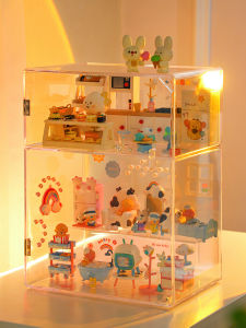 Large Capacity Acrylic Blind Box Display Stand Transparent Organizer for Figurines Toys Collectibles Home Office Decoration