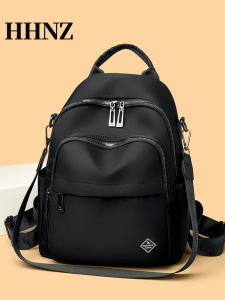 Womens Large Capacity Casual Oxford Cloth Backpack Fashionable Travel Shoulder Bag Commuter Style Dual Zipper Vertical Square