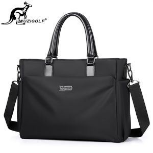 Benzhou Kangaroo Waterproof Casual Crossbody Briefcase Mens Shoulder Bag 14 Inch Computer Cloth Bag Leisure Travel Satchel