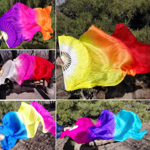Beijing Breeze Silk Dance Fan: Authentic Silk Long Fan for Belly Dance Performances and Practice Suitable for Various Dance Styles and Events