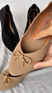 Rumahkaki - Sepatu Wanita Kerja Kasual Porto Vax-1 Velvet Flatshoes Serbaguna Empuk Nyaman Model Tali Pita