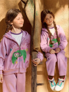 PPTOWN | Hooded Zipper Childrens Hoodie Set