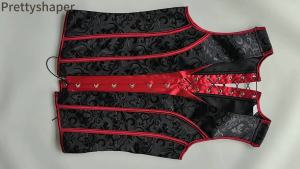 Áo Corset Ôm Sát Nam Có Dây Buộc Vintage Áo Định Hình Xương Giảm Béo Kiểm Soát Bụng Cổ V Họa Tiết Hoa Xanh