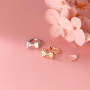 S925 Sterling Silver Bow Ear Clip without Pierced Female 2024 New Arrival Ear Clip Accessible Luxury Special-Interest Design Simple Earrings