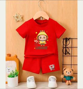Stelan Kaos Anak Perempuan LABUBU untuk Usia 1-8 Tahun