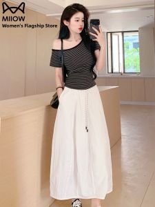 MiiOW | High Waist Cotton Pumpkin Skirt Midi Half Skirt Spring Summer New Style Splicing Bloom Girl Style Skirt Cake Skirt Loose Fit