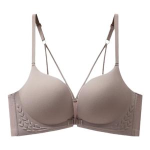 MiiOW | เสื้อชั้นในไร้โครง ทรงวี เซ็กซี่ สำหรับผู้หญิง ป้องกันการหย่อนคล้อย ไม่มีโครง ไร้รอยตะเข็บ ด้านหลังสวยงาม เสื้อชั้นในแบบมีกระดุมหน้า