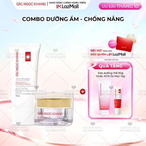 Combo chăm sóc da ngày và đêm gồm Kem dưỡng ban đêm 10g và kem chống nắng Sắc Ngọc Khang 50g II
