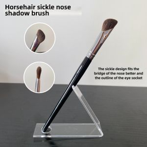 Long Handle Makeup Brush Horse Hair Scythe Type Nose Shadow Brush Contouring Nose Bridge Brush Animal Hair Beauty Tool