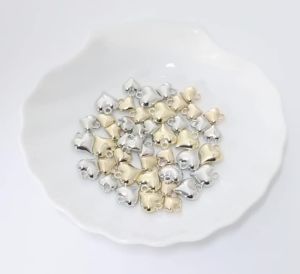 50pcs/lot 11x12/14x16mm Gold Color Heart Charms CCB Plastic Spacer Bead For Jewelry Making DIY Bracelet Earring Necklace Pendant