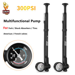 DNM 300PSI Bicycle Pump Portable Aluminum Alloy Air Pump Ultralight For Air Fork Rear Shock Tires Bike Accessories