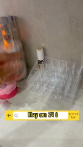 Kệ Mica Trưng Bày Son Môi Chất Liệu Nhựa Trong Suốt 24 Ô Kệ Đựng Mỹ Phẩm Mica Nhiều Ngăn Thiết Kế Nhỏ Gọn Chắc Chắn.