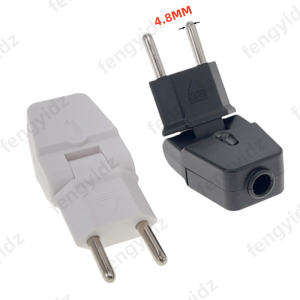 180° Rotating EU Plug Adapter   Rewireable Schuko Electeic Socket Euro Connector For Power Extension Cable