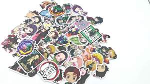 Bandai | 50Pcs Demon Slayer Q Version Anime Stickers Waterproof Phone Case Journal Decoration Handheld Accessories