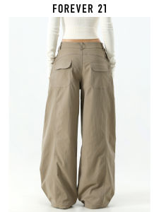 Forever 21 American Retro Khaki Low Waist Loose Wide Leg Casual Pants Womens Autumn New Style Cleanfit Straight Leg Trousers
