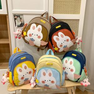 Cute Rabbit Cartoon Backpack for Girls Boys Kindergarten School Bag 2025 New Design Double Shoulder Study Travel Bag