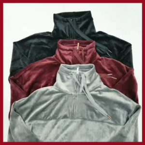 Brandor - Women Jacket Velour Training Cozy Quarter Zip Pullover - Jaket Olahraga Wanita ( CHJC39 )